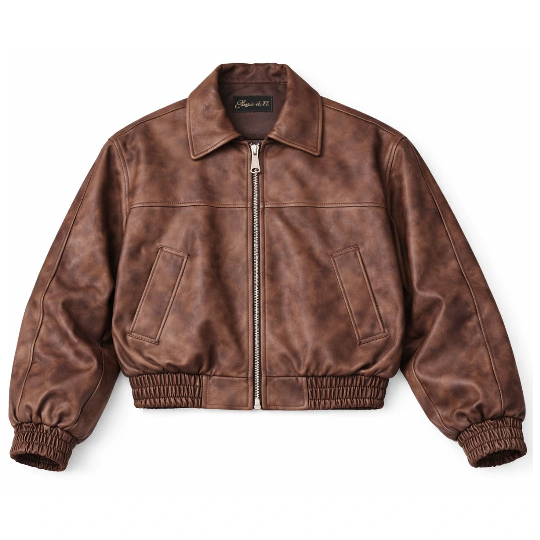 Veste Bomber en Similicuir Élégante