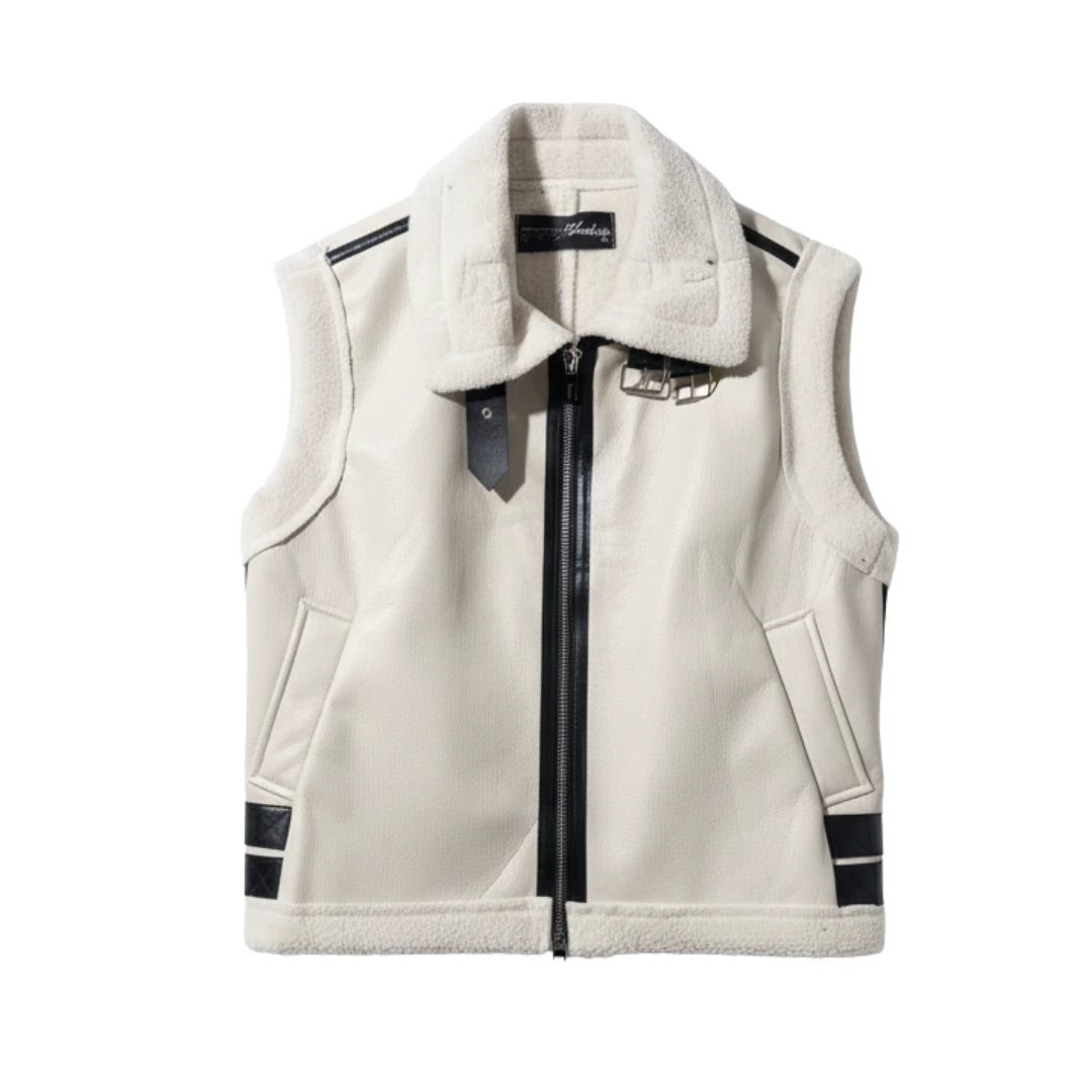 Veste Sans Manches en Similicuir