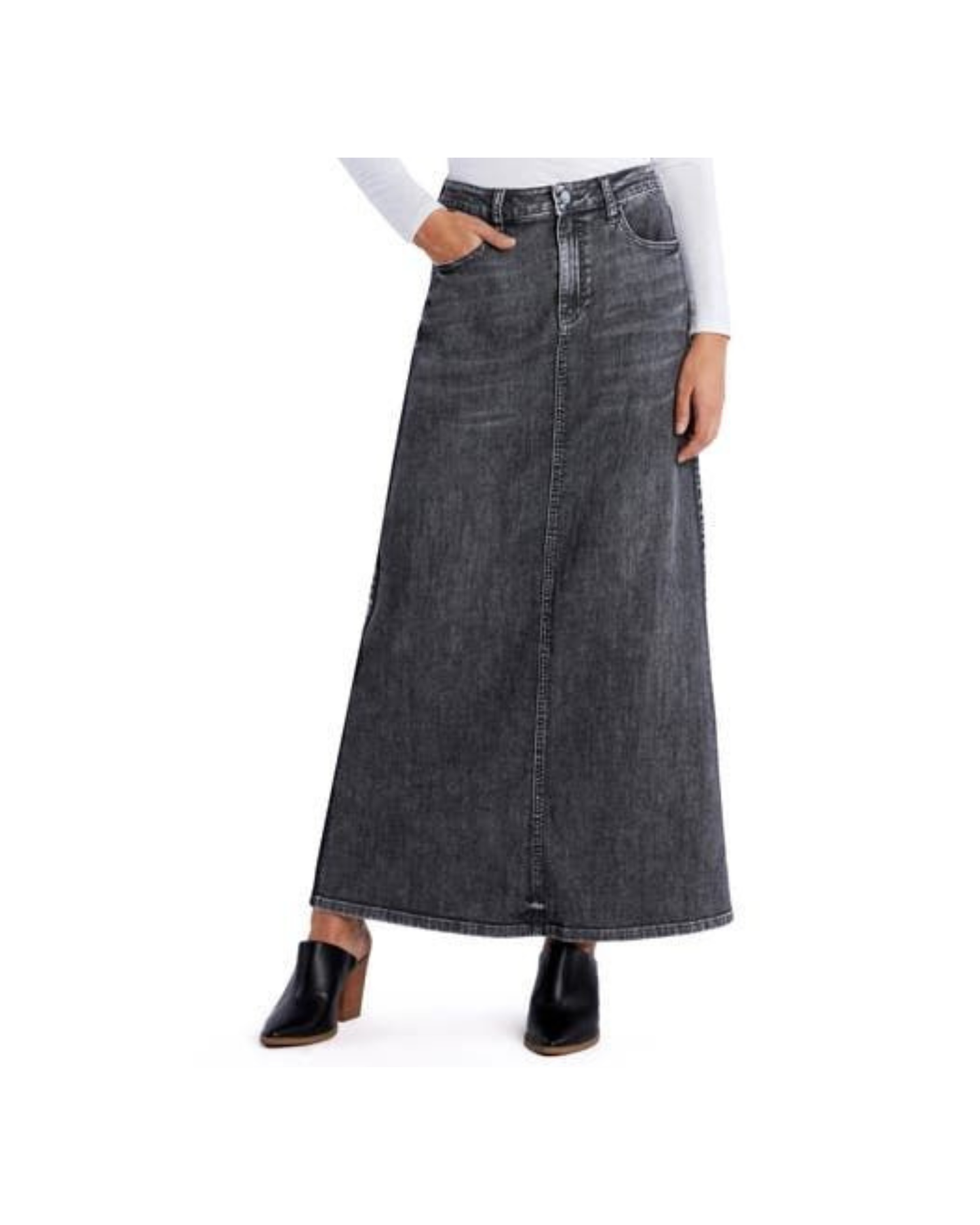 Jupe Longue en Jean Femme – Coupe Droite Élégante | Gris Denim