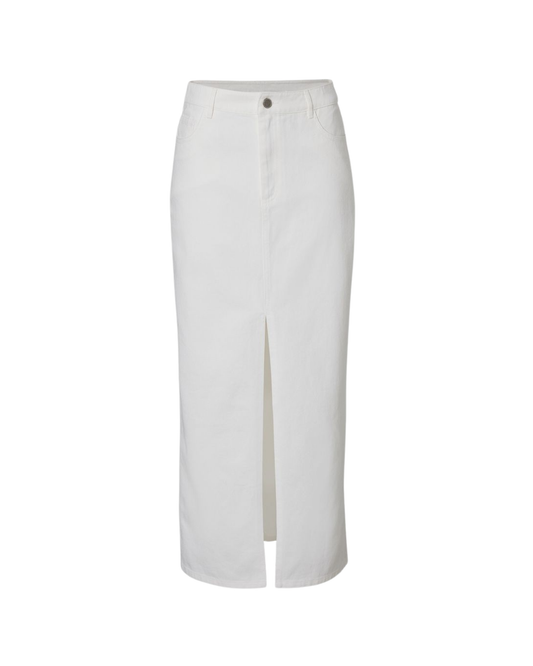 Jupe Longue Femme Blanche – Coupe Droite Élégante & Style Parisien