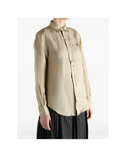 Chemise Polo Ralph Lauren en Lin Beige Femme – Élégance & Confort Premium